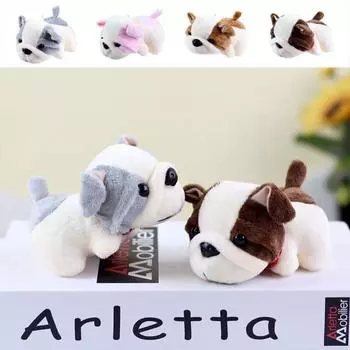 Pink/Grey/Brown Dog Shape Plush Dog Toys Soft Dog Molar Toy Puppy Chew Toy Relieve Boredom