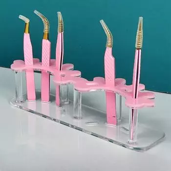 Pink Hold Tweezers Lash Tools Eyelash Holder For Eyelash Extension Lash Tile eyelash shape Tweezers holder розовый