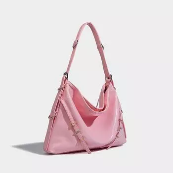 Pink Internet celebrity 2024 new women s fashion temperament large capacity shoulder underarm simple versatile messenger bag розовый