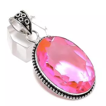 Pink Kunzite Gemstone Handmade 925 Sterling Silver Jewelry Pendant 2.09 f3g35
