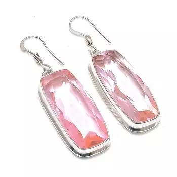 Pink Kunzite Handmade 925 Sterling Silver Jewelry Earring 2.09 s9M48