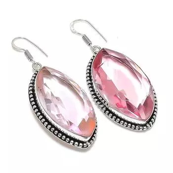 Pink Kunzite Handmade 925 Sterling Silver Jewelry Earring 2.68 i9N62