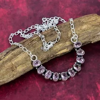 Pink Kunzite Jewelry, 925 Solid Sterling Silver Necklace, Handmade Gemstone Jewelry Necklace For Memorial Day