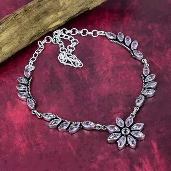 Pink Kunzite Jewelry, 925 Solid Sterling Silver Necklace, Handmade Gemstone Jewelry Necklace For Memorial Day