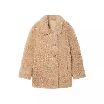 Pink Lamb Wool Winter Coat for Women New Fur All-in-one Small Loose Fur Top S