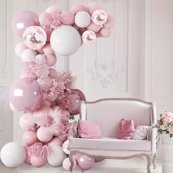 Pink Macaron Balloons Garland Arch Kit Confetti Latex Ballon Birthday Party Decorations Kids Wedding Baby Shower Decor Globos as picture