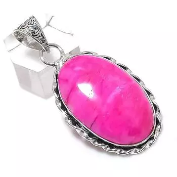 Pink Moonstone Gemstone Handmade 925 Sterling Silver Jewelry Pendant 2.01 h5l27