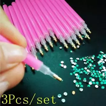 Pink Nail Art Water Diamond Gemstone Pickup Pen Set for Women Sexy Nail Art Fingertip Styling Accessories Fashion Hand Supplies 1set