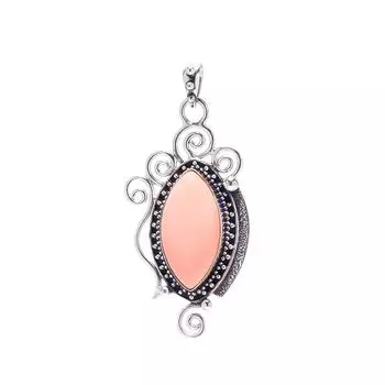 Pink Opal 925 Sterling Silver Pendant V9102, Pink Pendant, Marquish Pendant, Valentin s Day Gift, Gift For Her, Birthday Gift, Handmade Jewelry, Silve