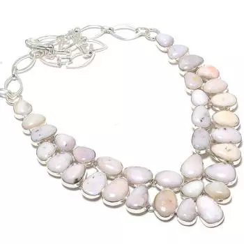 Ювелирные изделия из серебра 925 пробы с розовым опалом, ручная работа, ожерелье 18 дюймов JCN484-194