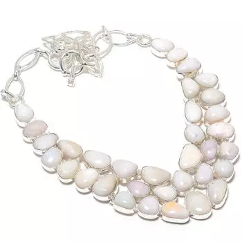 Pink Opal Gemstone Handmade 925 Silver Jewelry Necklace 18 JCN484-198