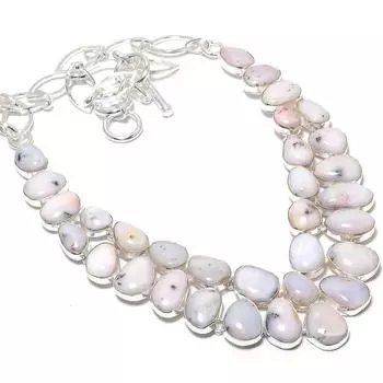 Ювелирные изделия из серебра 925 пробы с розовым опалом, ручная работа, ожерелье 18 дюймов JCN484-197