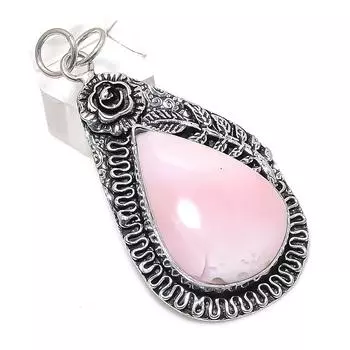 Pink Opal Gemstone Handmade 925 Sterling Silver Jewelry Pendant 2.44 Q7E65