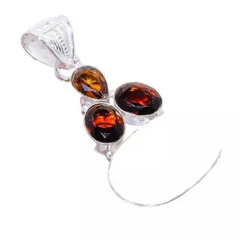 Pink Opal, Smokey Gemstone 925 Sterling Silver Jewelry Pendant 2.0 AH-3268 2.17 розовый