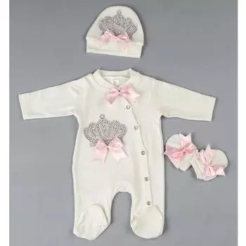 Pink Queen Crown 3 шт. Комбинезоны для маленьких девочек