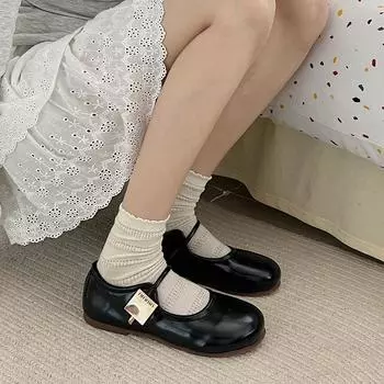 Pink round head shallow mouth flat-soled single shoes for women 2025 new summer simple one-pedal soft-soled Doudou shoes for women 35