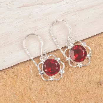 Pink Rubellite Gemstone 925 Sterling Silver Boho Jewelry Handmade Earrings 1.40 EE-56-10