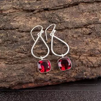Pink Rubellite Gemstone 925 Sterling Silver Handmade Jewelry Boho Earrings 1.90 EE-7-10