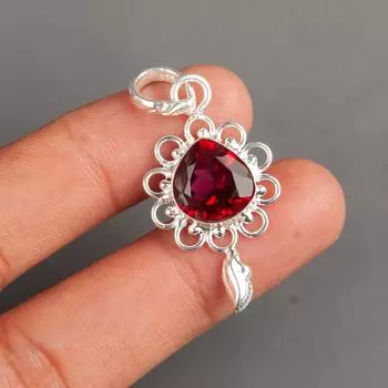 Pink Rubellite Gemstone 925 Sterling Silver Handmade Jewelry Heart Pendant 1.80 PP-4-10