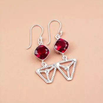 Pink Rubellite Gemstone 925 Sterling Silver Jewelry Handcrafted Earrings 2.00 EE-45-10