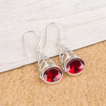 Pink Rubellite Gemstone 925 Sterling Silver Jewelry Drop/Dangle Earrings 1.64 CE-1-12