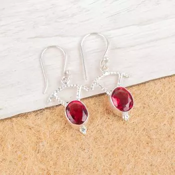 Pink Rubellite Gemstone 925 Sterling Silver Jewelry Drop/Dangle Earrings 1.50 EE-51-10