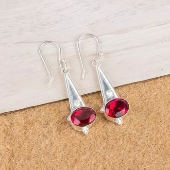 Pink Rubellite Gemstone 925 Sterling Silver Jewelry Drop/Dangle Earrings 1.80 EE-50-10