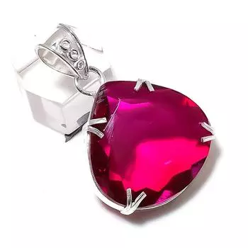 Pink Rubillite Gemstone Handmade 925 Sterling Silver Jewelry Pendant 1.77 U7D87