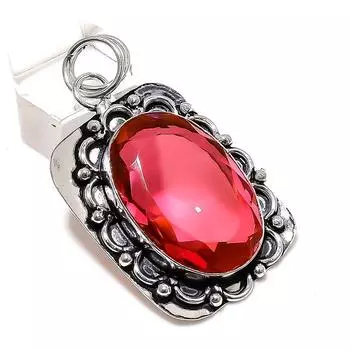 Pink Rubillite Gemstone Handmade 925 Sterling Silver Jewelry Pendant 2.17 Y0e42