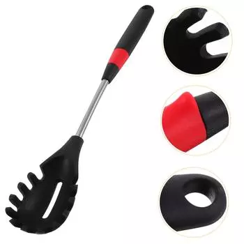 Pink Scratch Spaghetti Strainer and Server Spoon Kitchen Utensil Slotted Noodle Colander 38X6X3CM