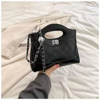 Pink Small Bag Women Summer 2025 New Shoulder Messenger Bag High Sense Rhombus Chain Graceful Bucket Bag Square lock Black