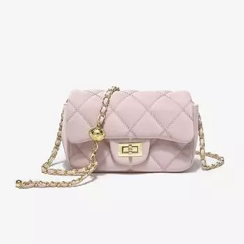 Pink Small Gold Ball Diamond Chain Bag for Women New Trendy One-shoulder Diagonal Straddle Bag High-end Commuter Armpit Bag