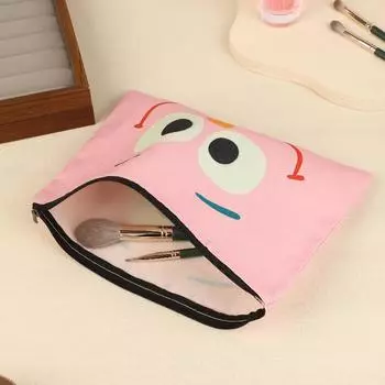 Pink Smiling Cosmetic Bag Creative Clutch Makeup Bag Travel Toiletry Bags Large Capacity Storage Pouch For Girl Gifts one size