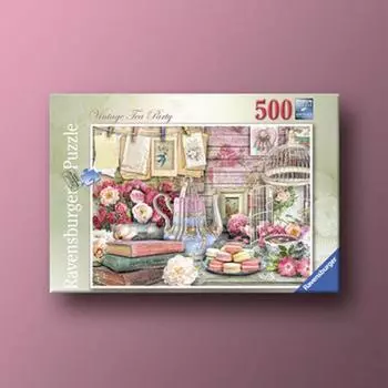 Pink Tea Time 500 Piece Ravensburger Jigsaw Puzzle, popular Korean board game