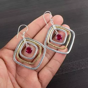 Pink Tourmaline Gemstone 925 Sterling Silver Handmade Jewelry Earrings 2.44 EE-70-18