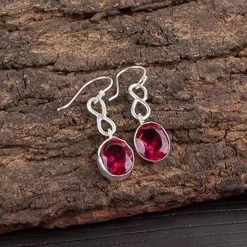 Pink Tourmaline Gemstone 925 Sterling Silver Handmade Jewelry Earrings 1.60 EE-12-13