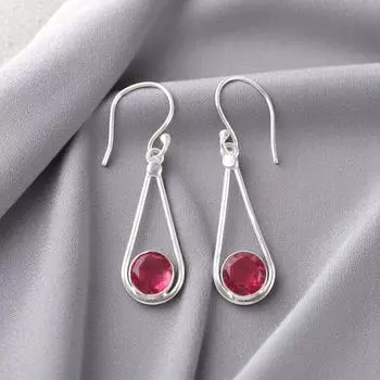 Pink Tourmaline Gemstone 925 Sterling Silver Jewelry Handcrafted Earrings 1.76 EE-126-21
