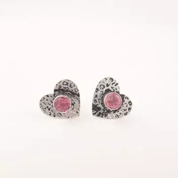 Pink Tourmaline Gemstone 925 Sterling Silver Jewelry Handmade Stud Earrings 0.6 EE-143-14