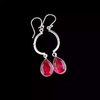 Pink Tourmaline Gemstone 925 Sterling Silver Jewelry Handcrafted Earrings 2.60 EE-43-18