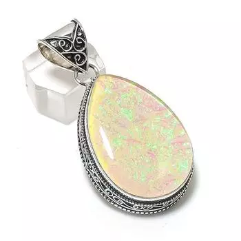 Pink Triplet Opal Gemstone Handmade 925 Sterling Silver Pendant 2.25 P2F84