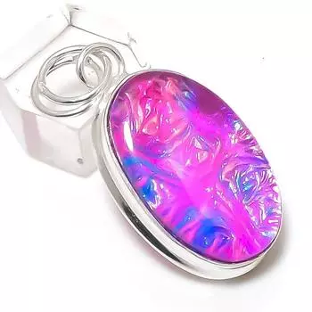 Pink Triplet Opal Gemstone Handmade 925 Sterling Silver Pendant 1.85 w5Z56