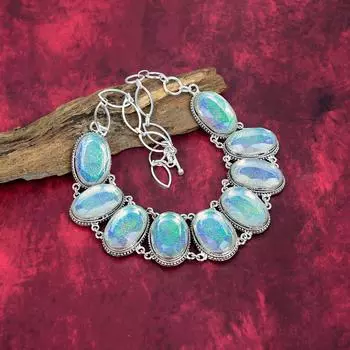 Ожерелье из розового триплетного опала, ювелирные изделия из цельного серебра 925 пробы с драгоценными камнями, ожерелье ручной работы, на День благодарения Adjustable With 18 Inches розовый