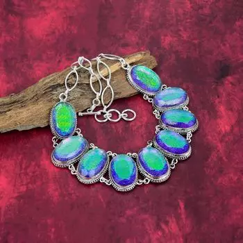 Ожерелье из розового триплетного опала, ювелирные изделия из цельного серебра 925 пробы с драгоценными камнями, ожерелье ручной работы, на День благодарения Adjustable With 18 Inches розовый