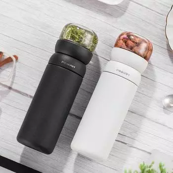 PINKAH 316 нержавеющая сталь разделитель воды для чая чашка для чая бизнес регулировка потока фильтр для капель кофе термос чашка 470 мл 401-500ml