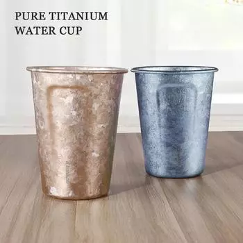 PINKAH Новая чашка для воды из чистого титана, интегрированная высококачественная сверхлегкая титановая чашка, переносная пивная чашка для отдыха на открытом воздухе, 390 мл 301-400ml