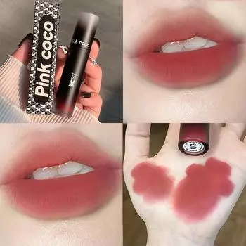 Pinkcoco Матовая помада для губ: Стойкая, не осыпающаяся, подходящая для студентов губная помада. Cinnamon Powder оранжевый