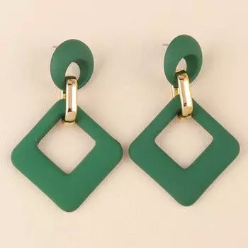 Pinkdudu 2024 Новые 12-цветные квадратные акриловые серьги-подвески Легкие роскошные многоцветные геометрические серьги для женщин Ювелирные изделия PD1488 ARI красный