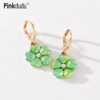 Pinkdudu Boho модные цветные акриловые серьги-кольца с цветком, простые серьги-лепестки из сплава для женщин, ювелирные изделия, подарки PD715 белый