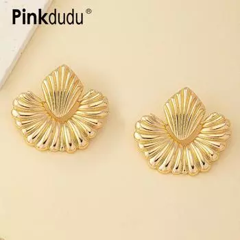 PINKDUDU брендовые новые дизайнерские серьги-гвоздики с геометрическим рисунком, темпераментные индивидуальные элегантные серьги-гвоздики из сплава, ювелирные изделия в подарок для женщин PD1642