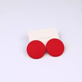 Pinkdudu Candy Color Round Acrylic Stud Earrings Color Sprayed Earrings Cute Simple Casual Earrings PD2232 красный